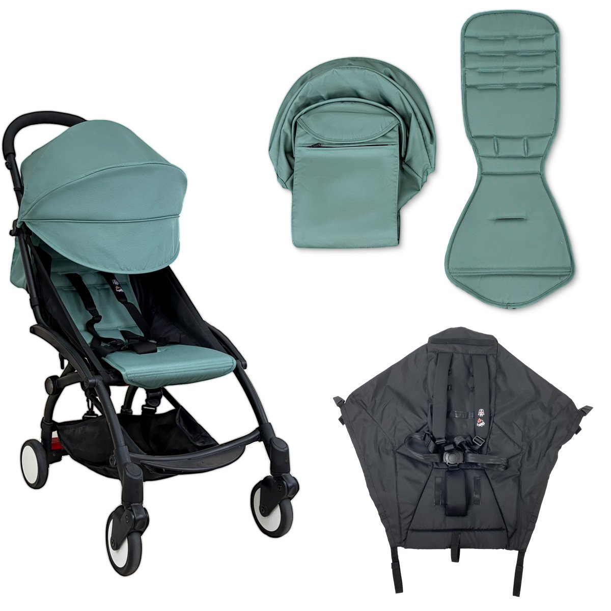3pcs/set 175 Canopy Cover Seat Cushion Compatible With Babyzen YOYO Cover Seat Mattress With Zipper Pocket Stroller Accessories - Image 5