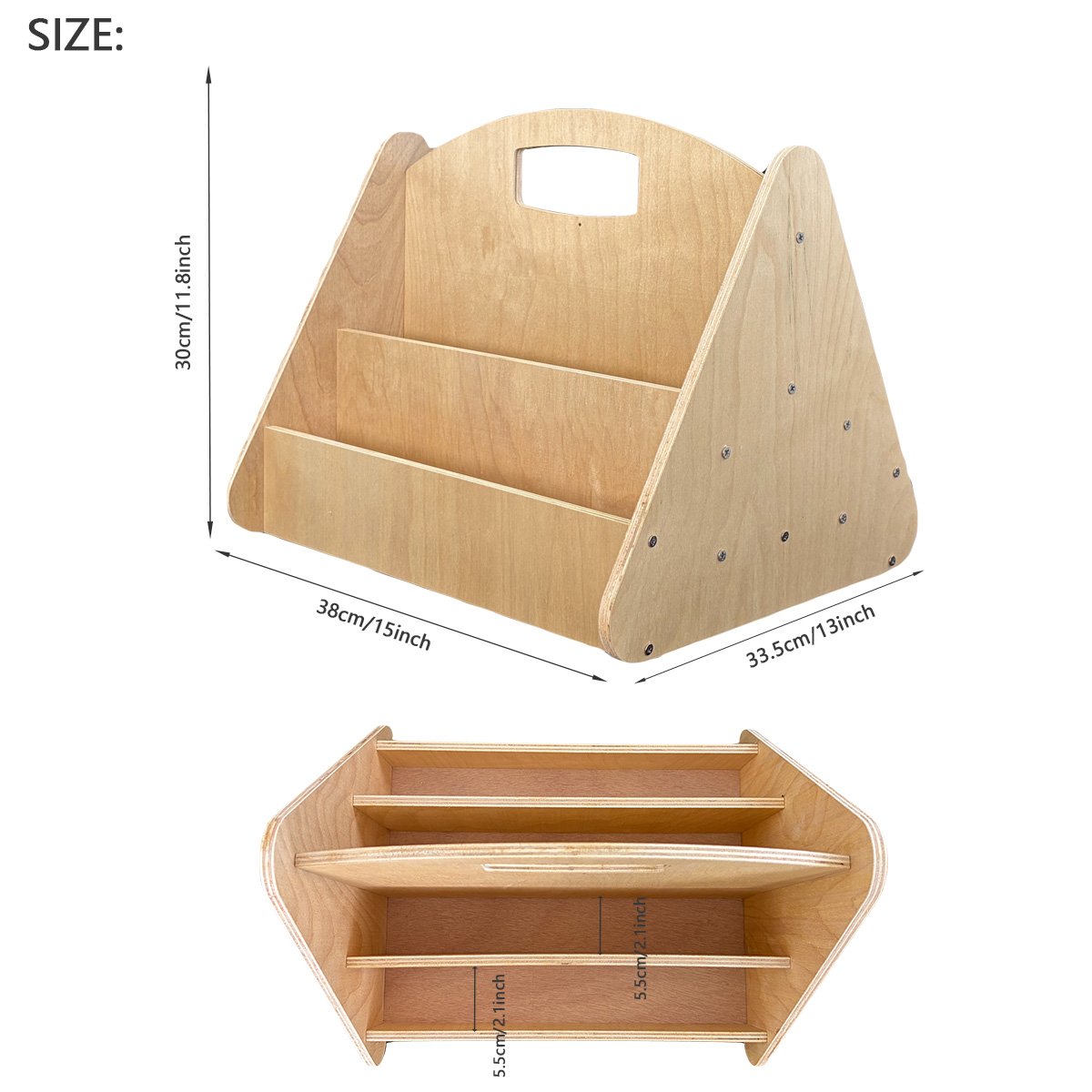 Toddler Bookshelf Double-Sided with 4 Tier Wooden Montessori Book Rack for Baby Nursery Room, Bedroom Bookcase Storage Organizer - Image 3