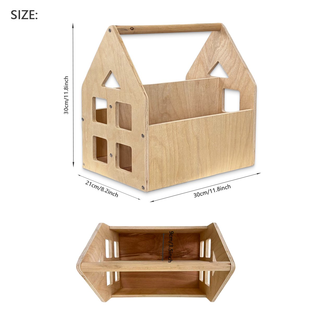 Toddler Bookshelf Double-Sided with 2 Tier Wooden Montessori Book Rack for Baby Nursery Room, Bedroom Bookcase Storage Organizer - Image 3