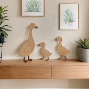 3-Piece Set, Duck-Themed Wooden Goose-Shaped Wall Decor – Creative Wall Decoration for Children's Rooms, Kindergarten, and Nurseries