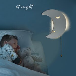 Moon Light – Floating Moon Wall Lamps for Nursery & Kids' Bedrooms | Battery-operated Hanging Night Lights