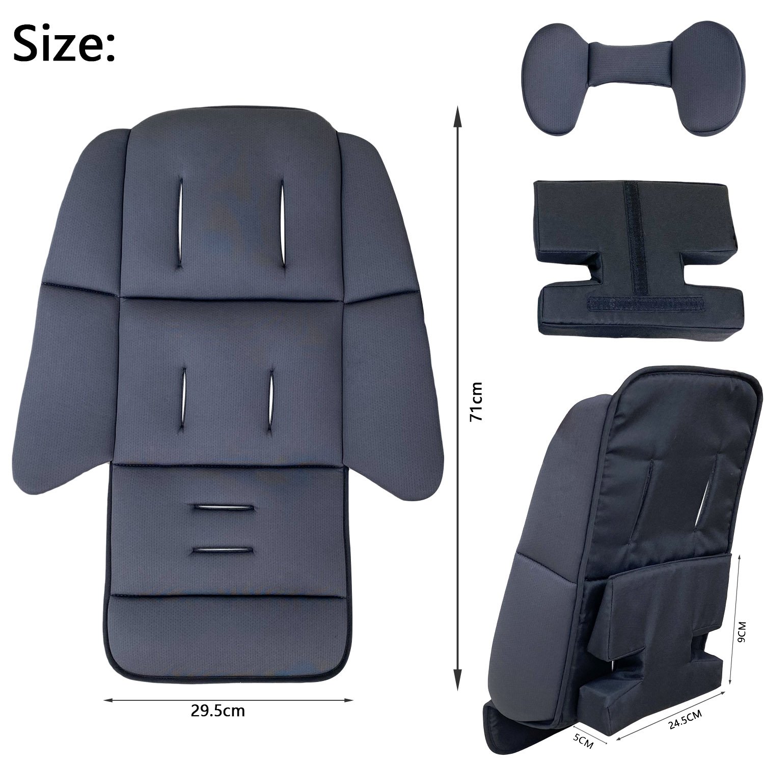 Universal Baby Stroller Seat Cushion Compatible with Uppababy Vista V2, V3 Cruz V2 2 in 1 Newborn to Toddler Comfort Insert - Image 8
