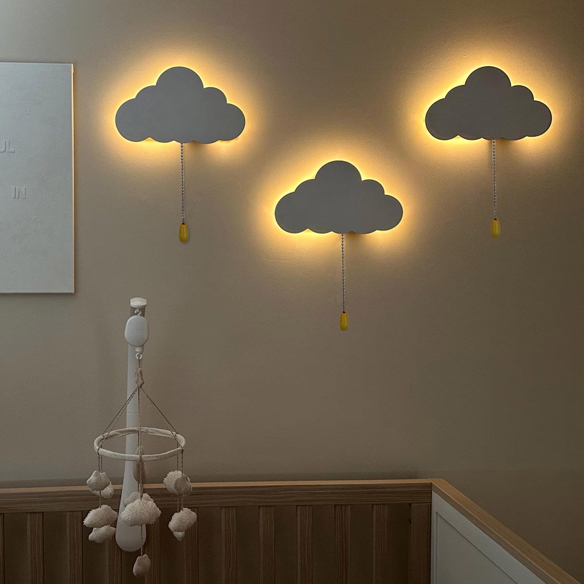 Cloud Light - Floating Cloud Wall Lamps for Nursery & Kids' Bedrooms | Battery-operated Hanging Night Lights - Image 2