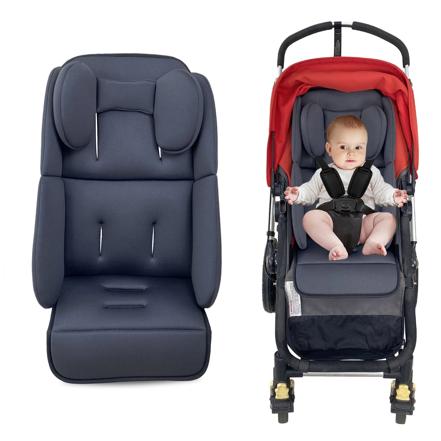 Universal Baby Stroller Seat Cushion Compatible with Uppababy Vista V2, V3 Cruz V2 2 in 1 Newborn to Toddler Comfort Insert