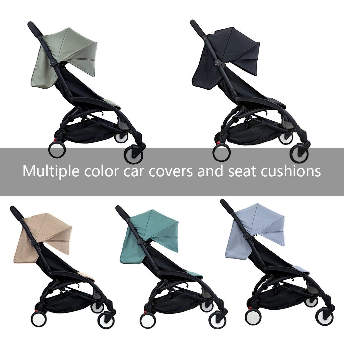 3pcs/set 175 Canopy Cover Seat Cushion Compatible With Babyzen YOYO Cover Seat Mattress With Zipper Pocket Stroller Accessories - Image 7