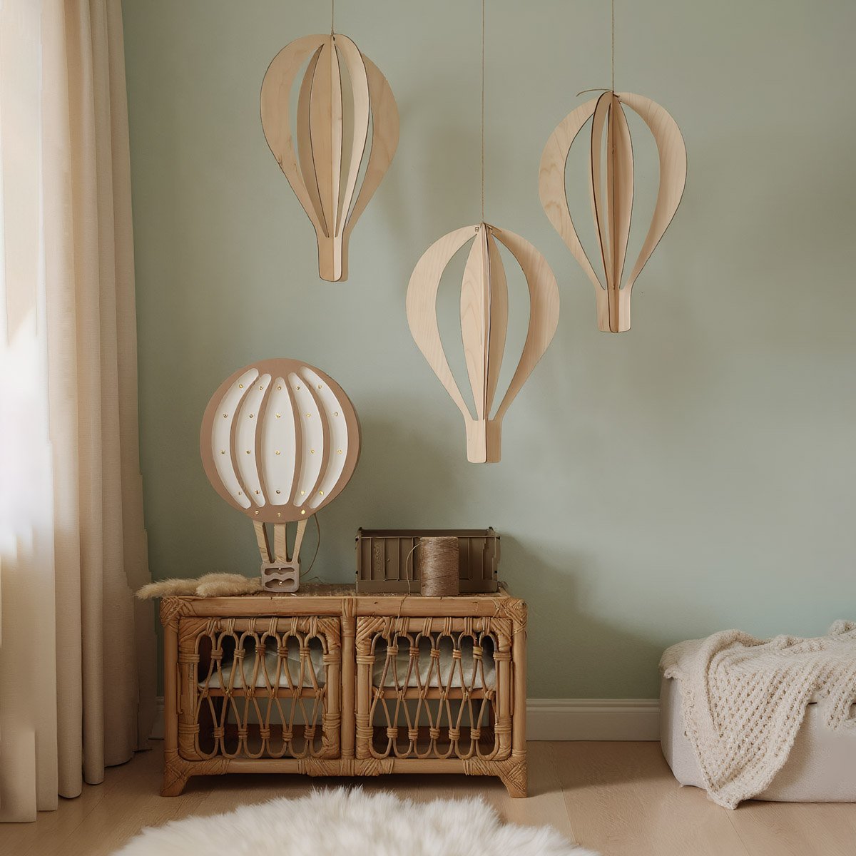 3pcs/lot Nordic 3D Hanging Hot Air Balloon Children's Room Decoration Accessories Home Crafts Nursery Decoration - Image 2